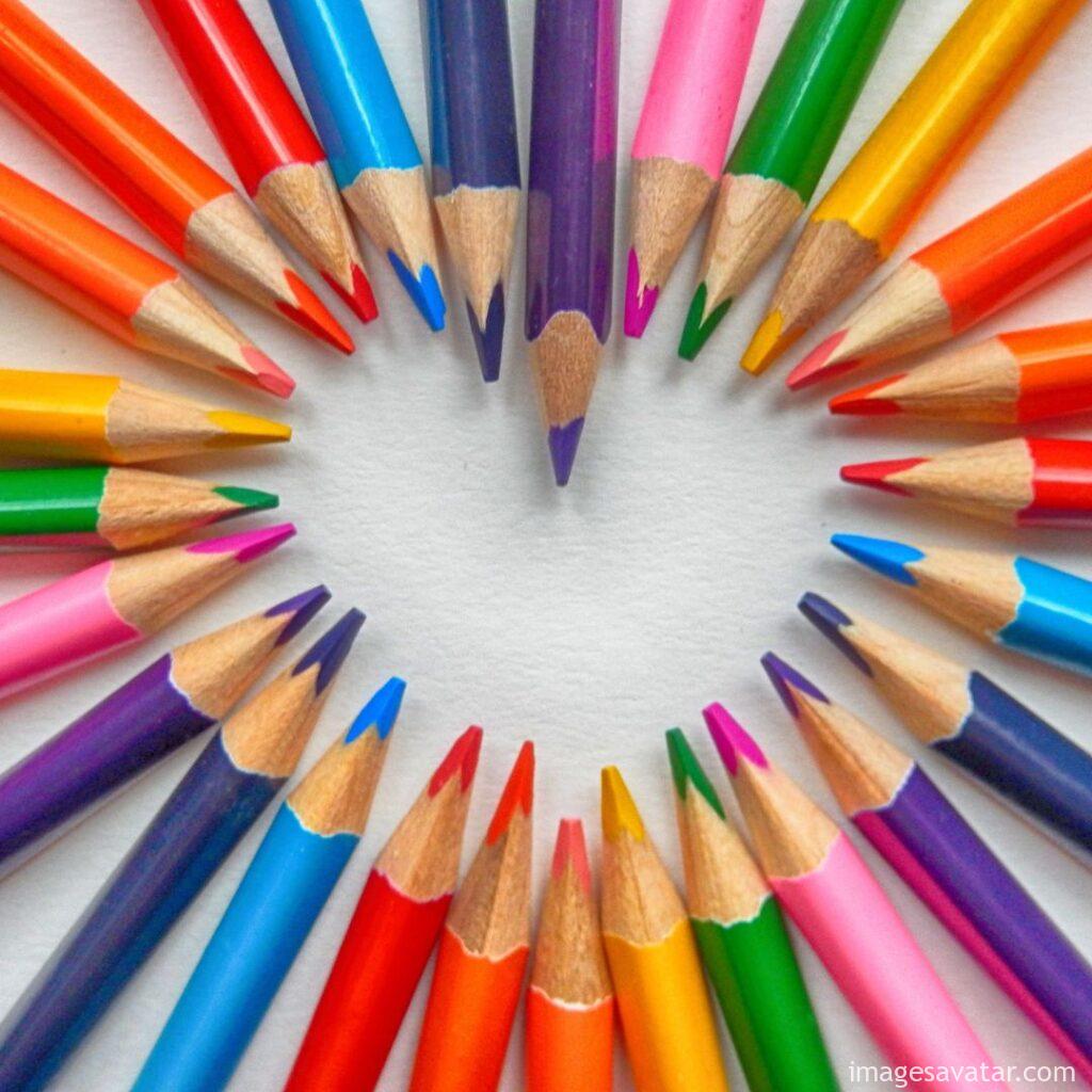 Different coloured pencils